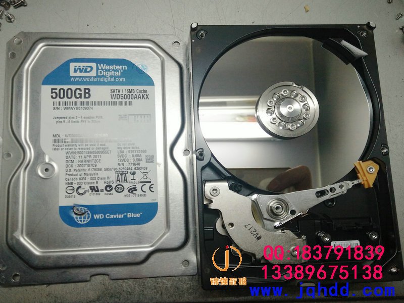 WD/西数数据恢复案例WD5000AAKX-001CA0异响开盘数据恢复成功-图片2