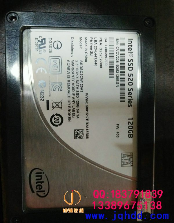 INTEL SSD 520 120GB 通电没反应短路修复OK