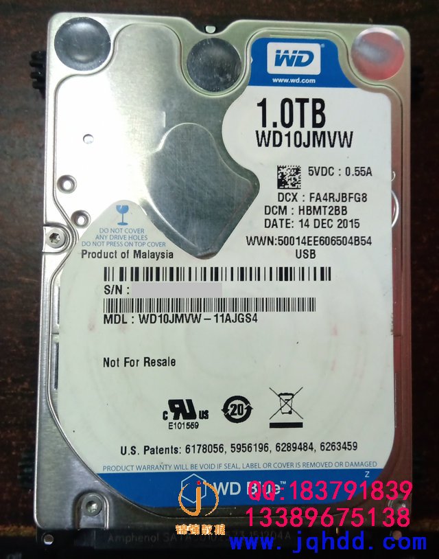 WD/西数数据恢复案例WD10JMVW-11AJGS4固件锁异响开盘数据恢复成功-图片1