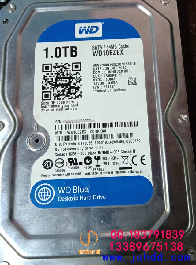 WD/西数数据恢复案例WD10EZEX-00RKKA0异响开盘数据恢复成功-图片1