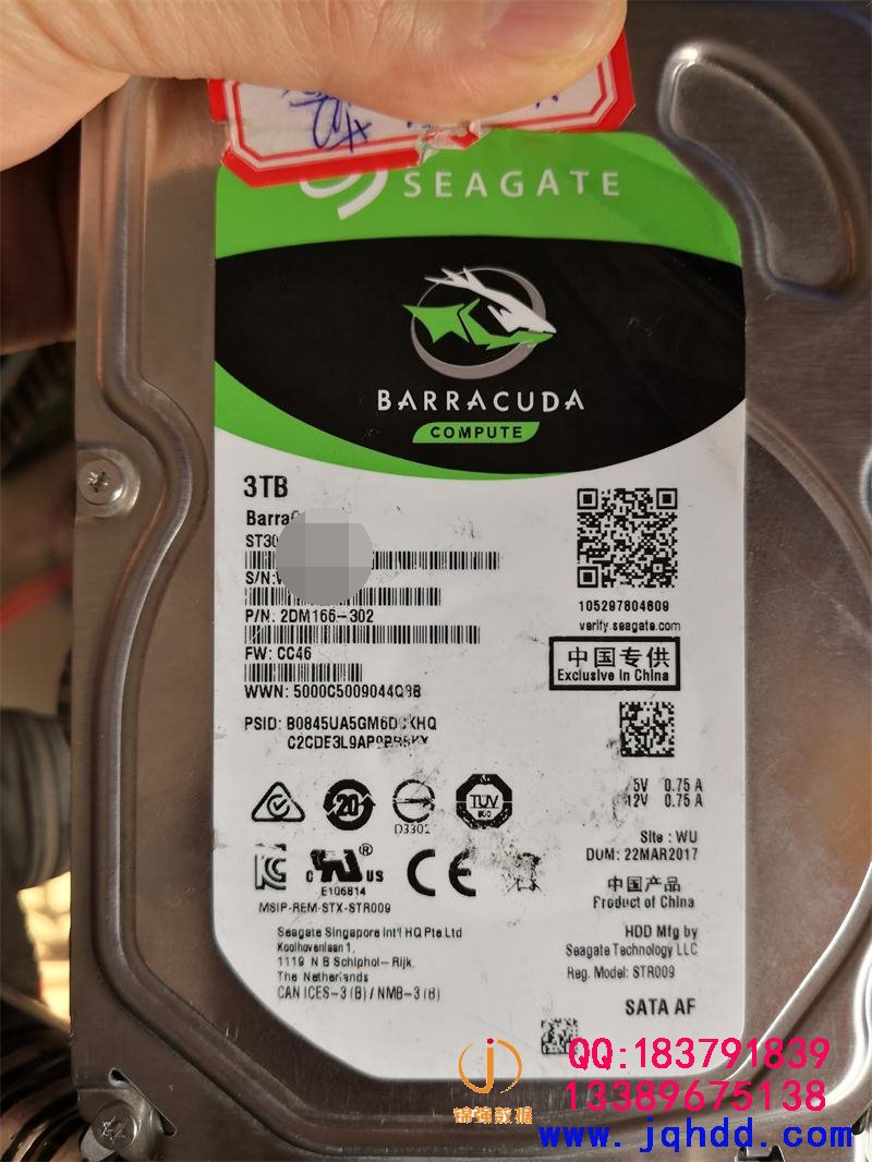 Seagate/希捷硬盘ST3000DM008-2DM166盘片划伤报LED错热交换数据恢复案例-图片1